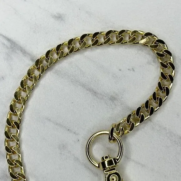 Gold Tone Flat Chain Link Purse Handbag Replacement Strap 46" ✨ - Picture 11 of 12